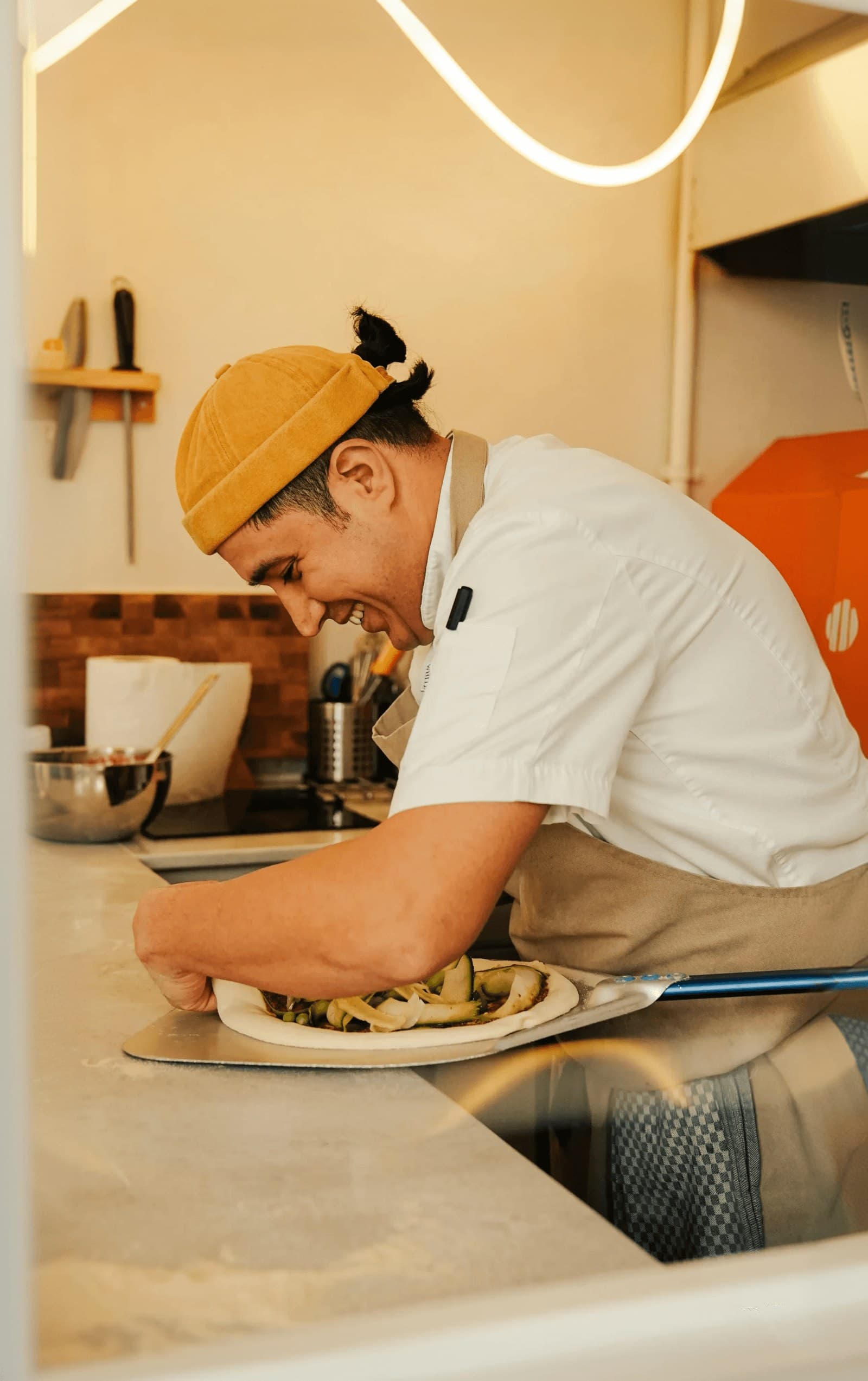 Cook working in a restaurant kitchen