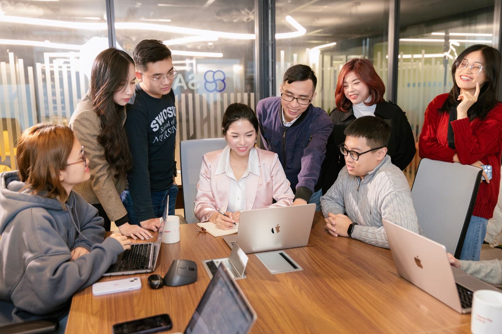 The SAPI team together in the office